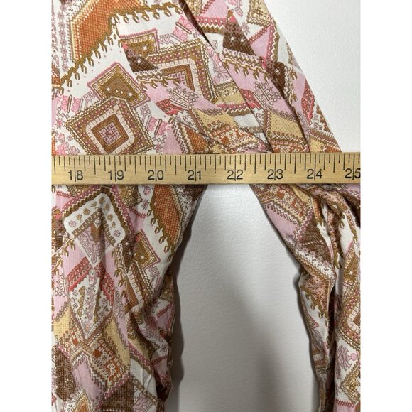 J. Jill Brown Pink Geometric Long Sleeve Blouse Top Size PL Petite Large - Picture 7 of 9